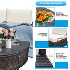 Ensemble de canapés de patio extérieur 6 pièces symétrique Off White