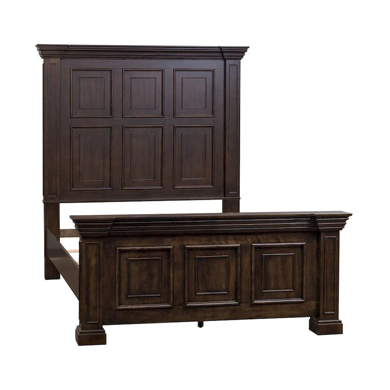Lit panneau Queen Brownstone vieilli, 1 personne