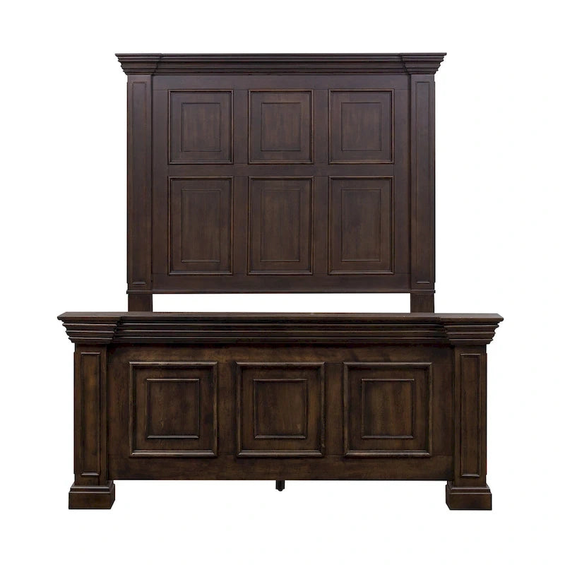 Lit panneau Queen Brownstone vieilli, 1 personne