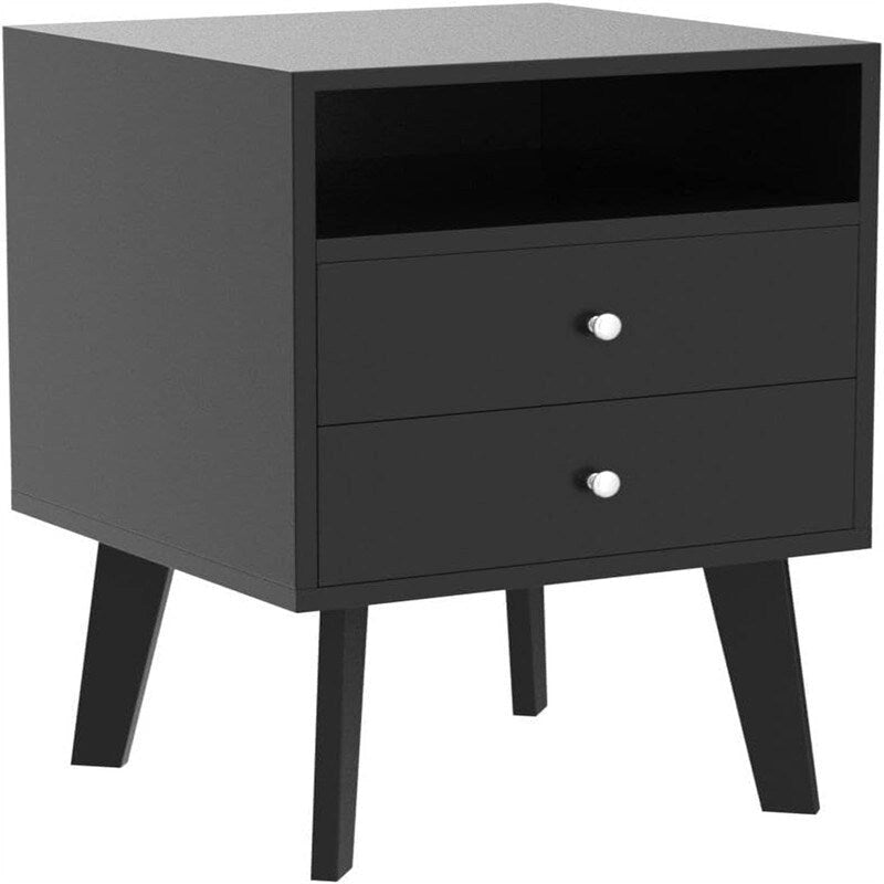 Table de chevet 3 tiroirs noir/blanc, une pièce