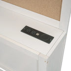 Lit de repos en bois blanc/gris/marron, une place, avec 3 tiroirs et ports USB