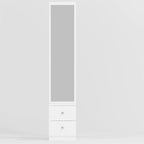Coiffeuse avec miroir, tabouret rembourré et station de recharge, 1 place, noir/blanc
