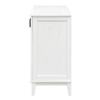 Buffet à 4 portes avec étagères réglables – Espresso / Bleu marine / Blanc antique
