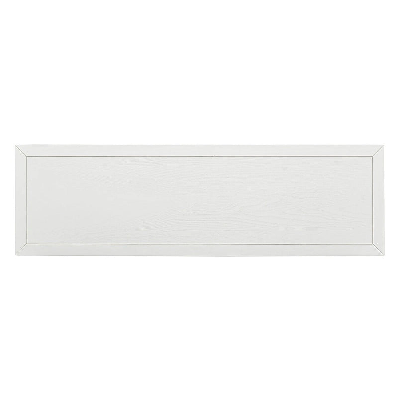 Buffet à 4 portes avec étagères réglables – Espresso / Bleu marine / Blanc antique