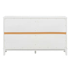 Buffet à 4 portes avec étagères réglables – Espresso / Bleu marine / Blanc antique