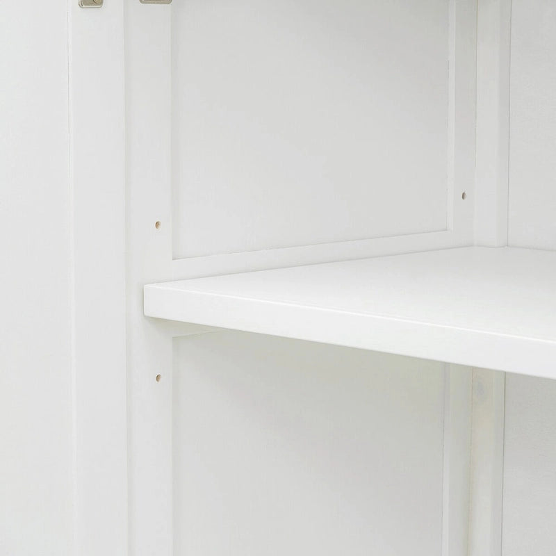 Buffet à 4 portes avec étagères réglables – Espresso / Bleu marine / Blanc antique