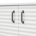 Buffet à 4 portes avec étagères réglables – Espresso / Bleu marine / Blanc antique