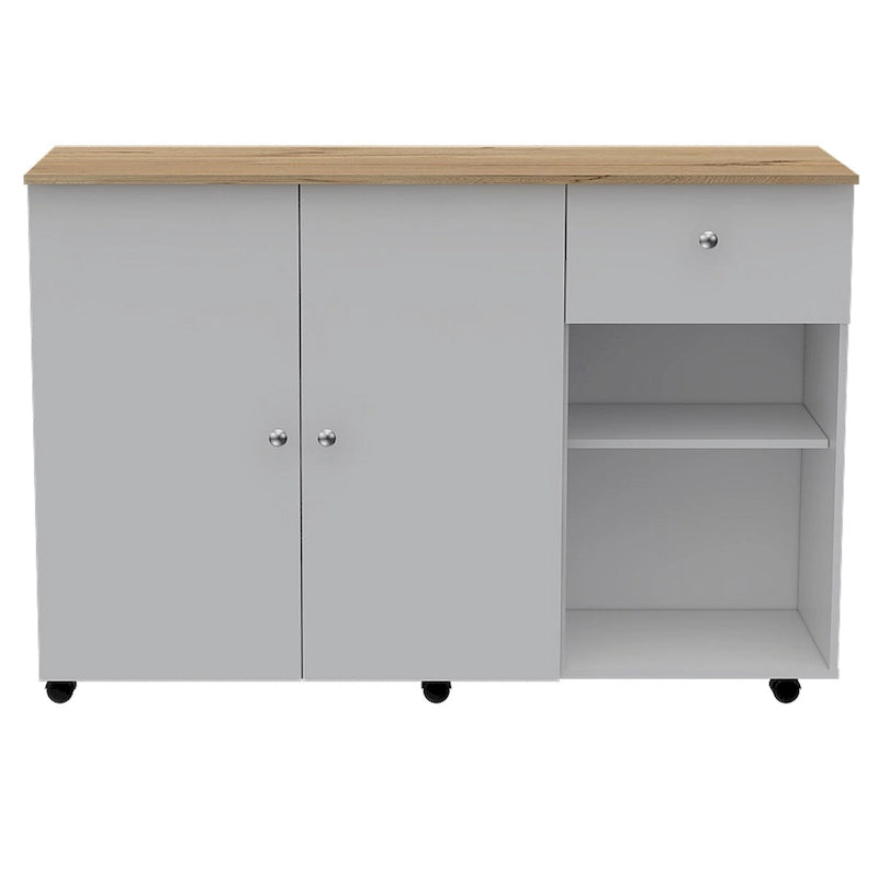 Desserte de cuisine îlot multicolore avec étagères et porte-serviettes, 1 personne