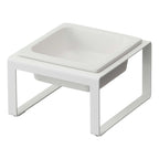 Gamelle pour animaux de compagnie en acier et céramique blanc/noir — Haute, simple