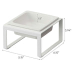 Gamelle pour animaux de compagnie en acier et céramique blanc/noir — Haute, simple