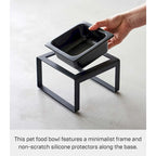 Gamelle pour animaux de compagnie en acier et céramique blanc/noir — Haute, simple