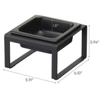 Gamelle pour animaux de compagnie en acier et céramique blanc/noir — Haute, simple
