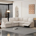 Canapé d'angle inclinable 2 places en forme de L beige / gris foncé / gris