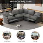 Canapé d'angle inclinable 2 places en forme de L beige / gris foncé / gris