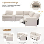 Canapé d'angle inclinable 2 places en forme de L beige / gris foncé / gris