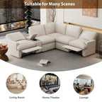 Canapé d'angle inclinable 2 places en forme de L beige / gris foncé / gris
