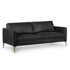 Canapé en cuir italien, 3 places — Noir Onyx / Marron Pierre / Cognac / Marron Chocolat