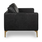 Canapé en cuir italien, 3 places — Noir Onyx / Marron Pierre / Cognac / Marron Chocolat