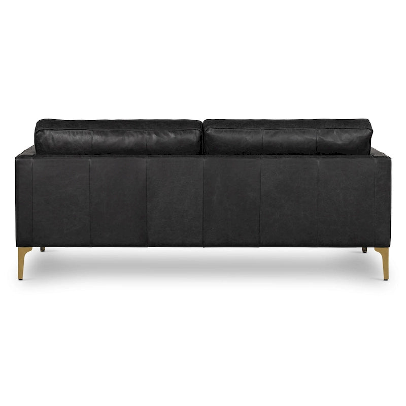 Canapé en cuir italien, 3 places — Noir Onyx / Marron Pierre / Cognac / Marron Chocolat