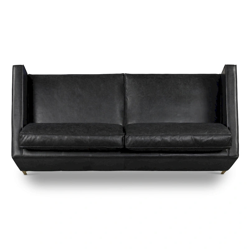 Canapé en cuir italien, 3 places — Noir Onyx / Marron Pierre / Cognac / Marron Chocolat