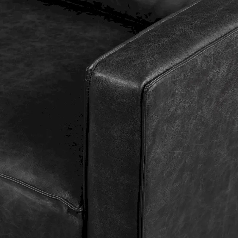 Canapé en cuir italien, 3 places — Noir Onyx / Marron Pierre / Cognac / Marron Chocolat