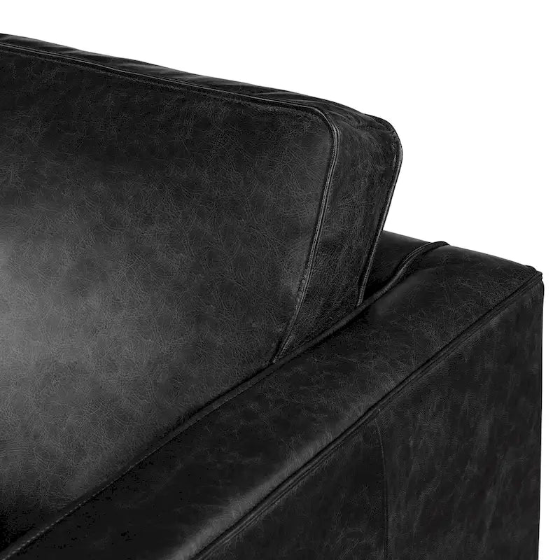 Canapé en cuir italien, 3 places — Noir Onyx / Marron Pierre / Cognac / Marron Chocolat