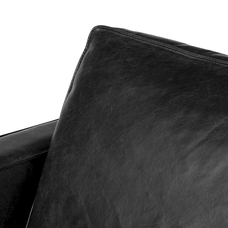 Canapé en cuir italien, 3 places — Noir Onyx / Marron Pierre / Cognac / Marron Chocolat