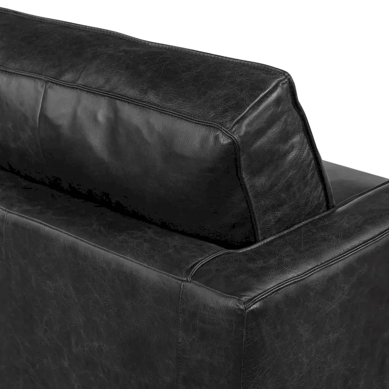 Canapé en cuir italien, 3 places — Noir Onyx / Marron Pierre / Cognac / Marron Chocolat