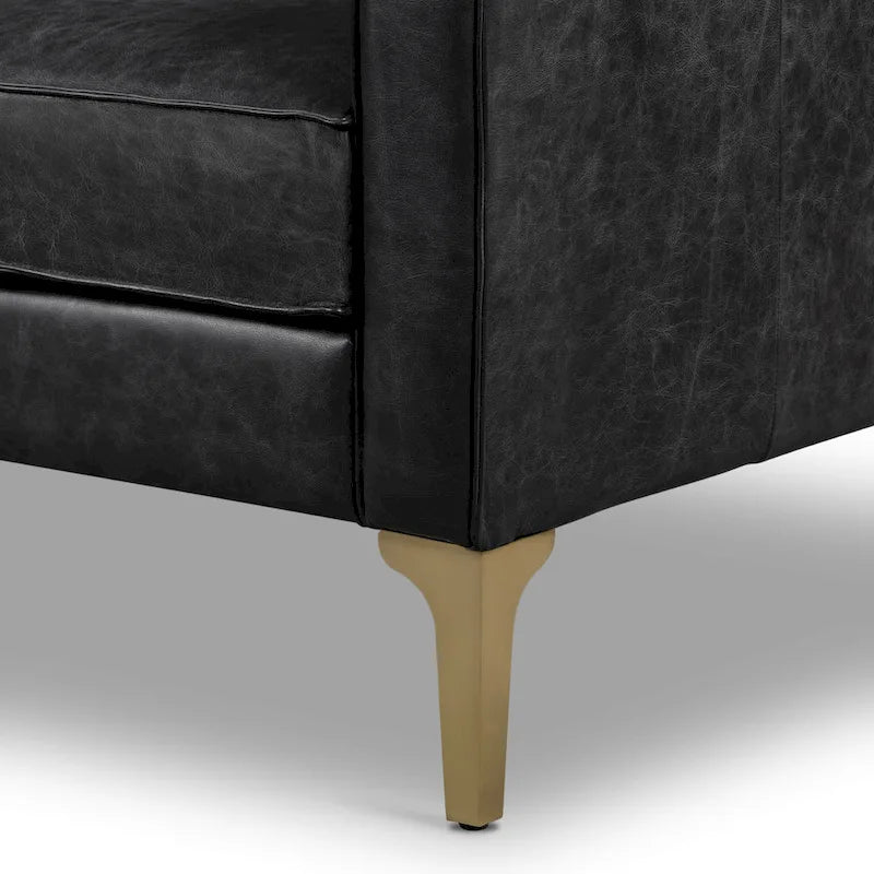 Canapé en cuir italien, 3 places — Noir Onyx / Marron Pierre / Cognac / Marron Chocolat