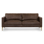 Canapé en cuir italien, 3 places — Noir Onyx / Marron Pierre / Cognac / Marron Chocolat