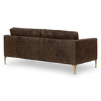Canapé en cuir italien, 3 places — Noir Onyx / Marron Pierre / Cognac / Marron Chocolat