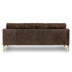 Canapé en cuir italien, 3 places — Noir Onyx / Marron Pierre / Cognac / Marron Chocolat