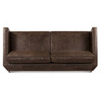 Canapé en cuir italien, 3 places — Noir Onyx / Marron Pierre / Cognac / Marron Chocolat