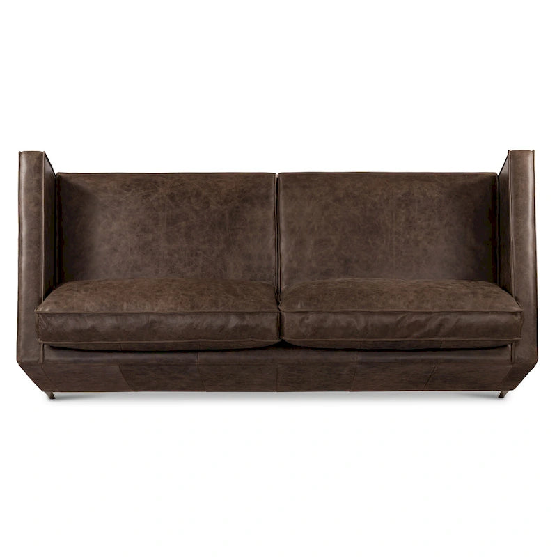 Canapé en cuir italien, 3 places — Noir Onyx / Marron Pierre / Cognac / Marron Chocolat