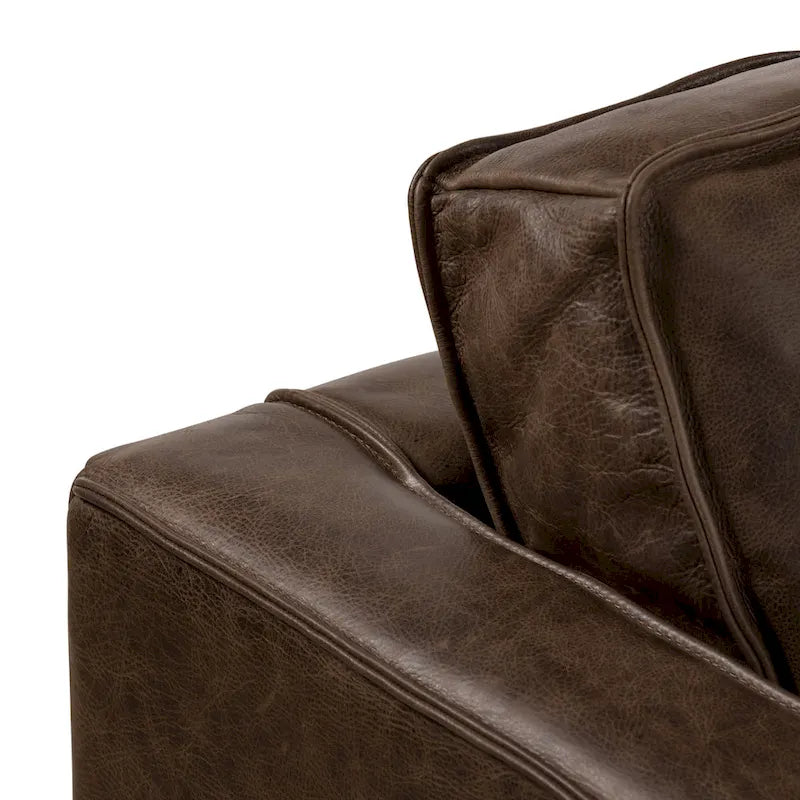 Canapé en cuir italien, 3 places — Noir Onyx / Marron Pierre / Cognac / Marron Chocolat