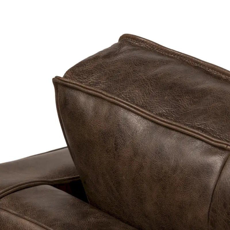 Canapé en cuir italien, 3 places — Noir Onyx / Marron Pierre / Cognac / Marron Chocolat