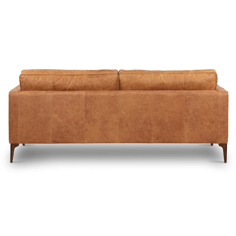 Canapé en cuir italien, 3 places — Noir Onyx / Marron Pierre / Cognac / Marron Chocolat