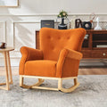 Fauteuil à bascule haut de gamme en velours capitonné — Orange / Rose / Gris / Beige / Violet / Noir, Simple