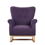 Fauteuil à bascule haut de gamme en velours capitonné — Orange / Rose / Gris / Beige / Violet / Noir, Simple