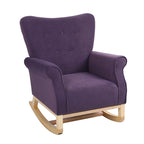 Fauteuil à bascule haut de gamme en velours capitonné — Orange / Rose / Gris / Beige / Violet / Noir, Simple