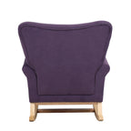 Fauteuil à bascule haut de gamme en velours capitonné — Orange / Rose / Gris / Beige / Violet / Noir, Simple
