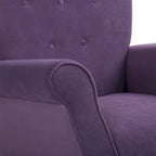 Fauteuil à bascule haut de gamme en velours capitonné — Orange / Rose / Gris / Beige / Violet / Noir, Simple