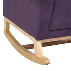 Fauteuil à bascule haut de gamme en velours capitonné — Orange / Rose / Gris / Beige / Violet / Noir, Simple