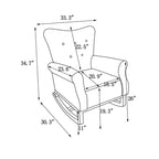 Fauteuil à bascule haut de gamme en velours capitonné — Orange / Rose / Gris / Beige / Violet / Noir, Simple