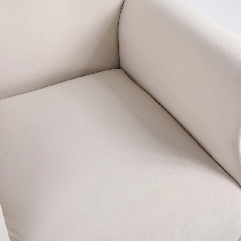 Fauteuil à bascule haut de gamme en velours capitonné — Orange / Rose / Gris / Beige / Violet / Noir, Simple