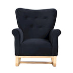 Fauteuil à bascule haut de gamme en velours capitonné — Orange / Rose / Gris / Beige / Violet / Noir, Simple