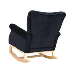 Fauteuil à bascule haut de gamme en velours capitonné — Orange / Rose / Gris / Beige / Violet / Noir, Simple