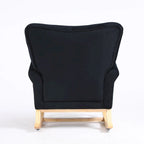 Fauteuil à bascule haut de gamme en velours capitonné — Orange / Rose / Gris / Beige / Violet / Noir, Simple