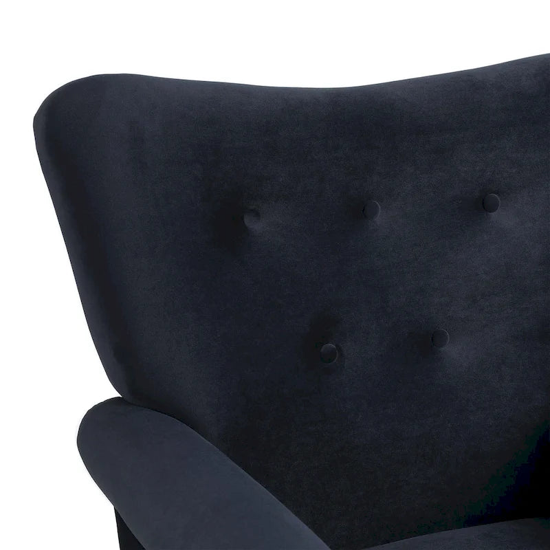 Fauteuil à bascule haut de gamme en velours capitonné — Orange / Rose / Gris / Beige / Violet / Noir, Simple