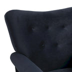 Fauteuil à bascule haut de gamme en velours capitonné — Orange / Rose / Gris / Beige / Violet / Noir, Simple